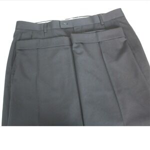 Louis Raphael Mens Dress Pants Black Pleated Cuffed Trousers 38x30 Tailored